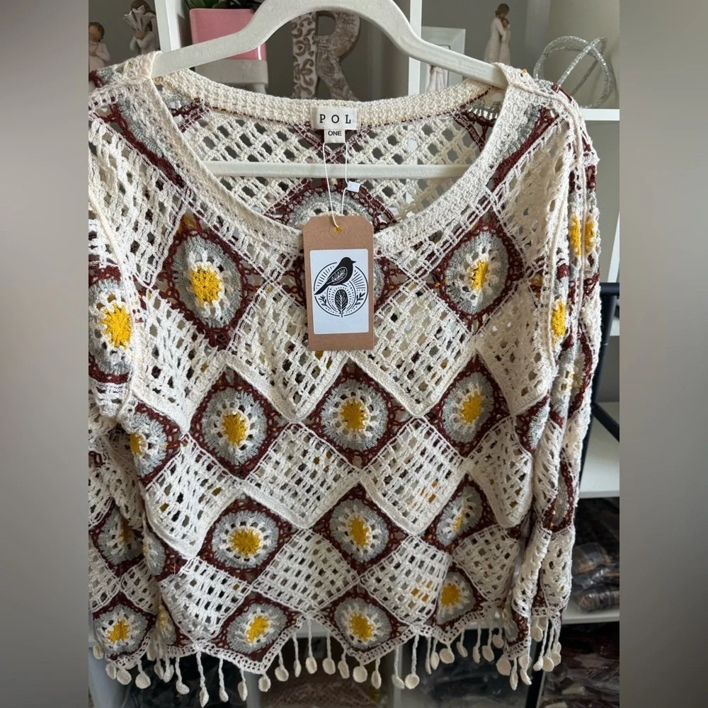 Women’s POL Crochet Knit Top